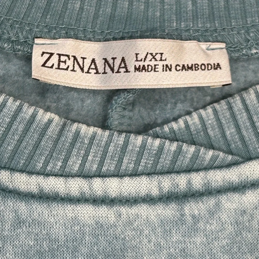 Zenana Crewneck Sweatshirt Seafoam L/XL - Picture 4 of 9